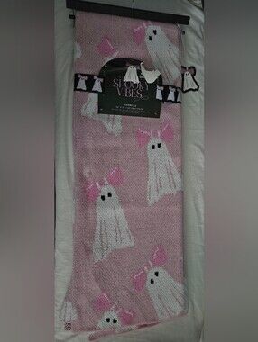 Spooky Vibes Ghost Chenille Blanket